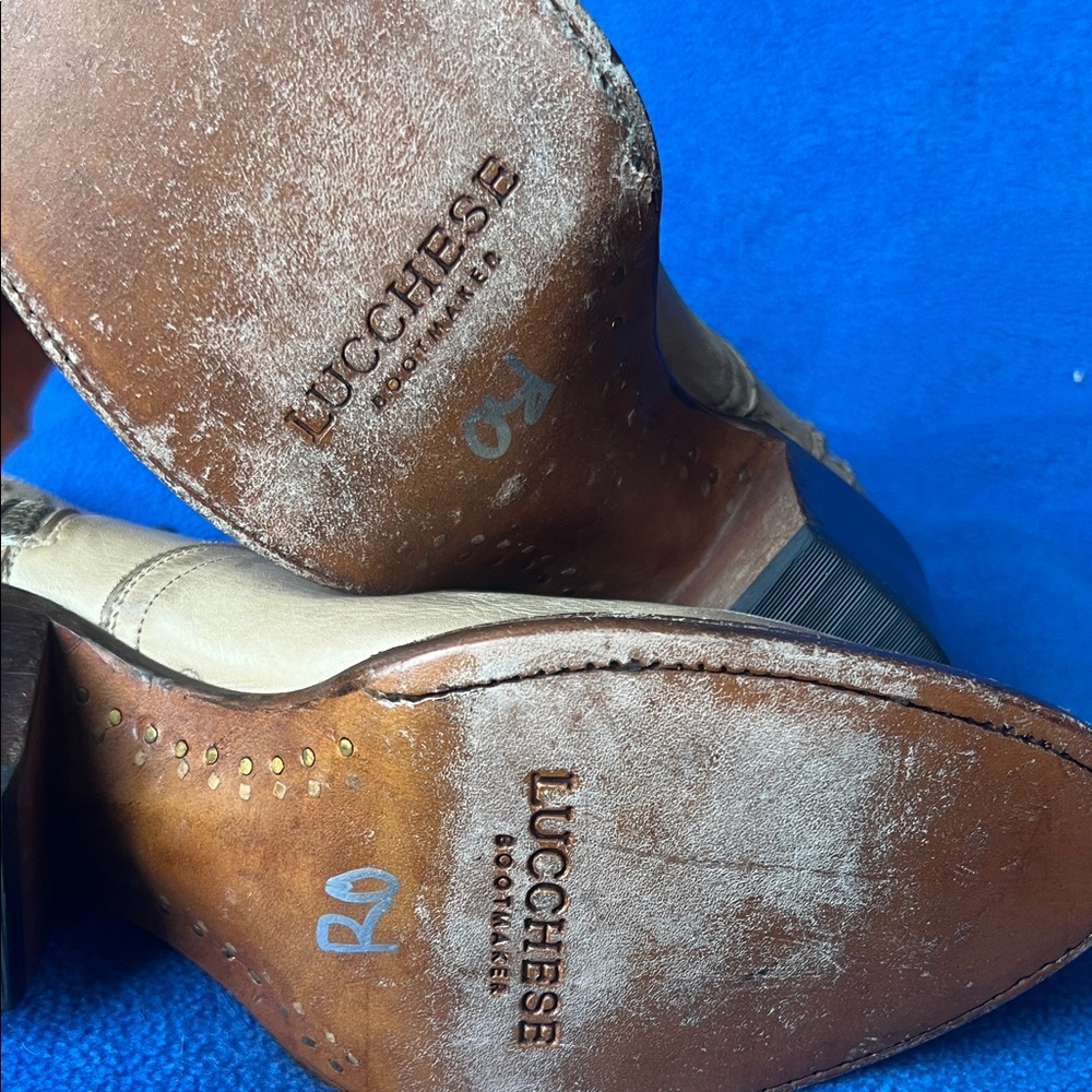 Lucchese Women's Tan Ankle Boots - Picture 5 of 6